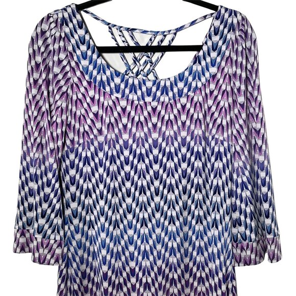 Jessica Simpson Dress Womens 6 Small A Line Blue Purple Casual Work Stretch - Picture 2 of 12